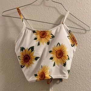 Zaful Sunflower Print Bikini Two Piece